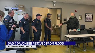 First responders honored after dad and daughter saved from flood