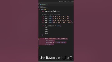Parallel processing of vectors in Rust #rustlang #coding #performance