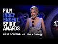 GRETA GERWIG wins Best Screenplay for LADY BIRD at the 2018 Film Independent Spirit Awards