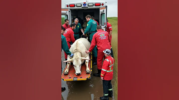 Pregnant Cow Rescued by Vets from a Muddy Road