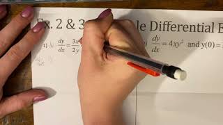 Separable Differential Equation Two Intro Examples