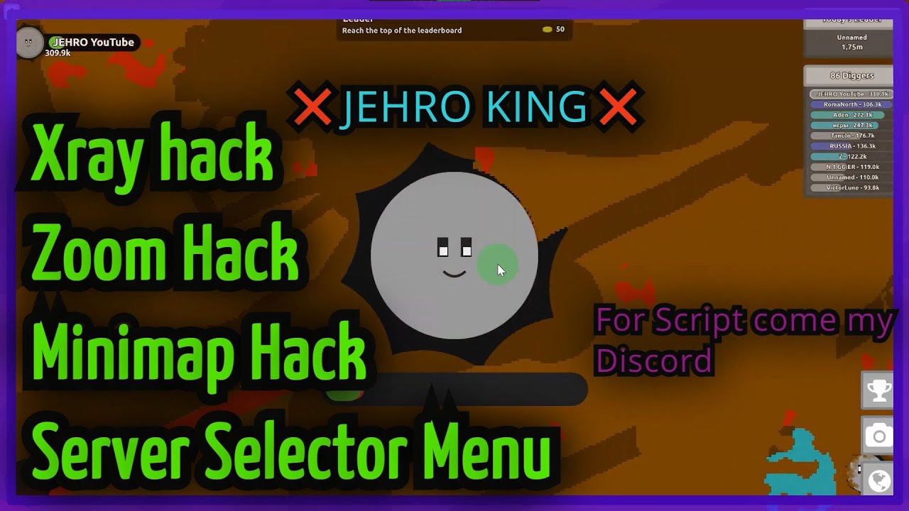 Digdig.io - JEHRO rise to the top1 with zoom(Xray) hack easy ^^ 