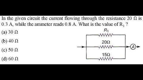 In the given circuit the current flowing through the resistance 20 Ω is 0.3 A, while the