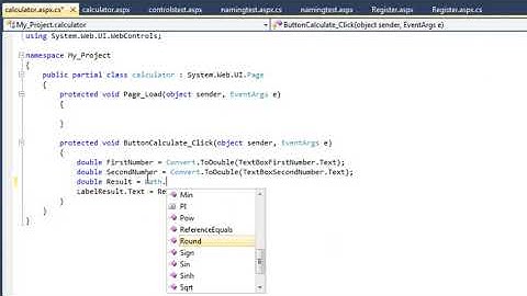 ASP.NET 4.0 Essential Skills Lesson 5-11: Use the Math library for advanced mathematics