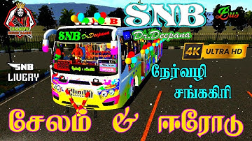 SALEM to ERODE 💥 SNB DR.DEEPANA BUS LIVERY 🎀 KRISHNA BUS MOD ✨ || 4K HD || 🔥#bussid #tnprivatebus