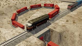 Epic Trains vs Horizontal Loop Crash #31 – BeamNG.drive | BeamNG High Speed screenshot 2