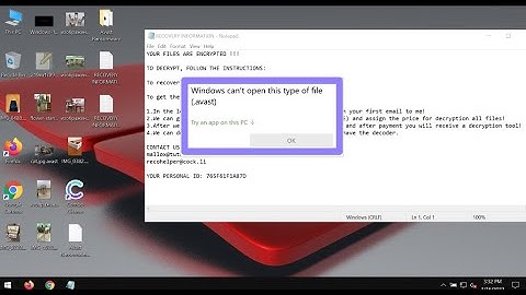 Avast ransomware removal. How to decrypt .Avast files?