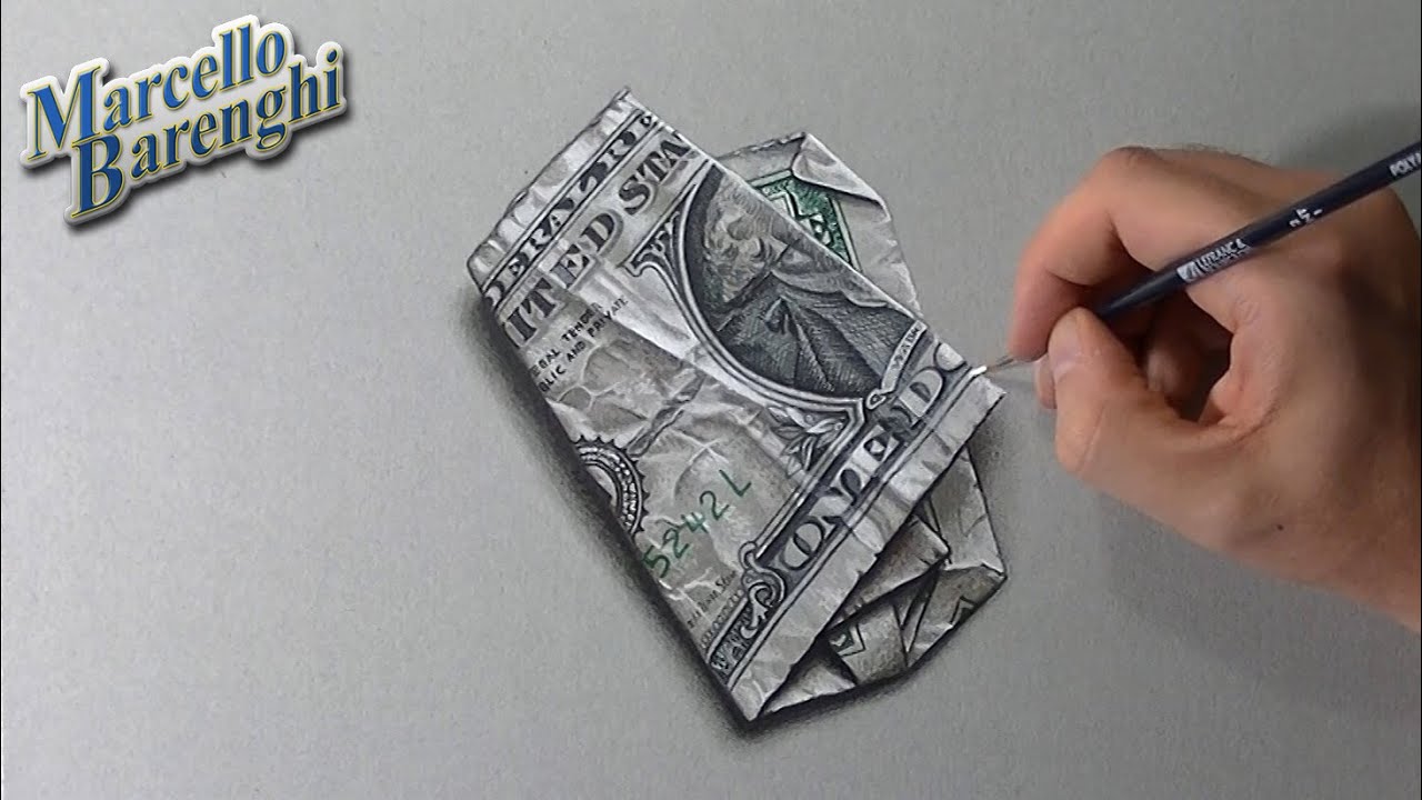 ONE DOLLAR BILL crazy 3D illusion drawing - YouTube