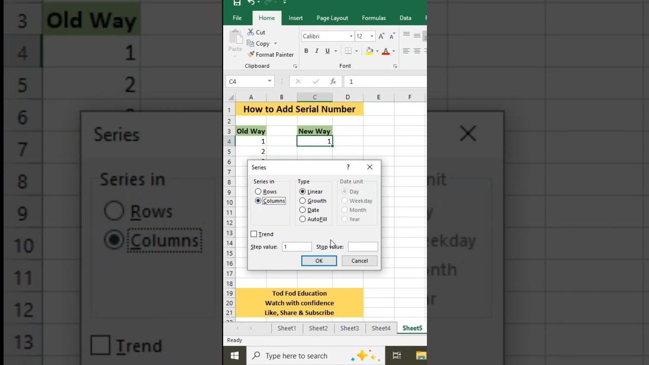 How To Fill Serial Number In Excel Exceltips Exceltricks
