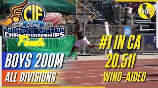 2026 TF - CIF-SS Ford Track and Field Finals - Boys 200M Dash - All Heats - #1 in CA!!!