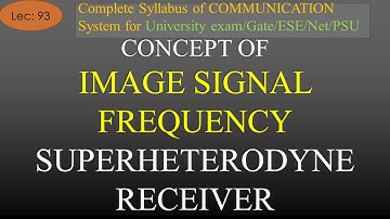 Concept of Image Signal Frequency & Image Signal Rejection Ratio of Superheterodyne Receiver | Lec93