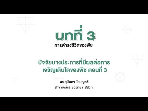 ปัจจัยบางประการที่มีผลต่อการเจริญเติบโตของพืช ตอนที่ 3 ปัจจัยภายใน (วิทยาศาสตร์ชีวภาพ ม.4 บทที่ 3)