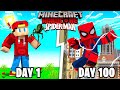 I Survived 100 Days in a Minecraft City as SPIDERMAN...