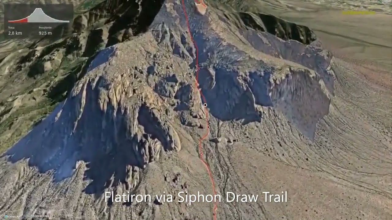 Flatiron via Siphon Draw Trail  ∆ hiking trails ∆ 3d-trail.com/usa/