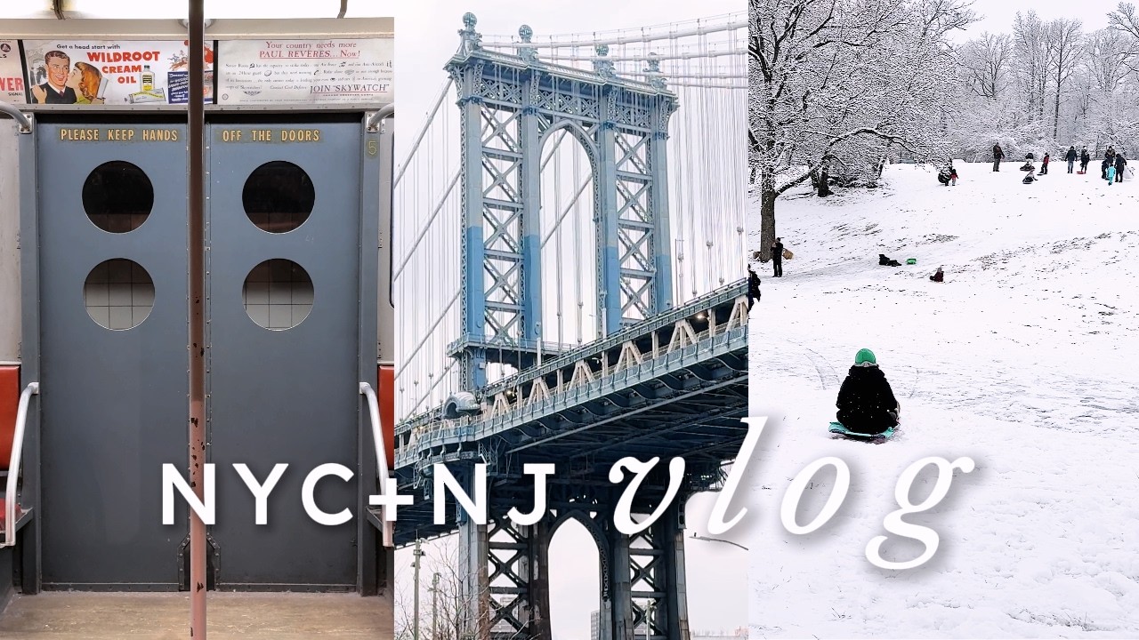 Snowy January❄️ | Музей транспорта Нью-Йорка, DUMBO, катание на санках и Dubai Chewy Cookie