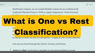 What is One Vs Rest classification