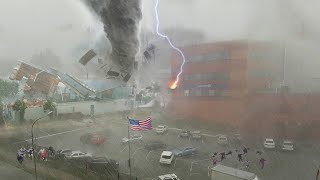 Louisiana USA destroyed in 7 minutes! Tornado storm leaves destruction in Lake Charles