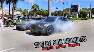 BEST CARS & COFFEE EXITS YET! Massive Burnouts & Pullouts leaving show!  Cars & Coffee Palm Beach