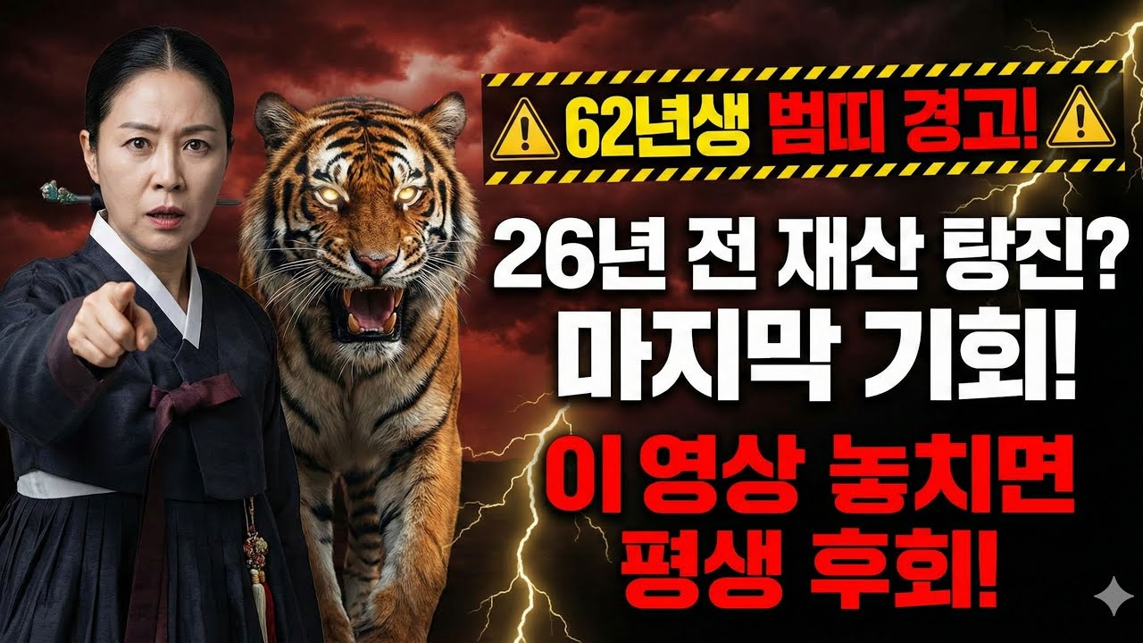62년생 호랑이띠 평생운세: 2026년부터 천지개벽! 당신의 운명이 180도 바뀌는 '마지막 천운' +2