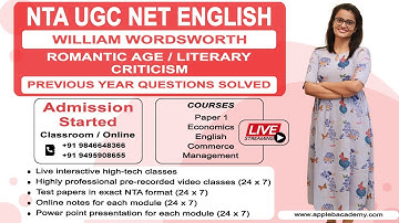 NTA UGC NET ENGLISH -WILLIAM WORDSWORTH - ROMANTIC AGE - LITERARY CRITICISM