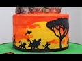 The Lion King themed Cake Tutorial - Ombre Buttercream Technique