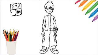 How to color Ben Ten | Markers and pencil color| Ben Ten Coloring | Tutorial #benten screenshot 2
