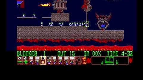 Lemmings: Fun 06 - A task for blockers and bombers