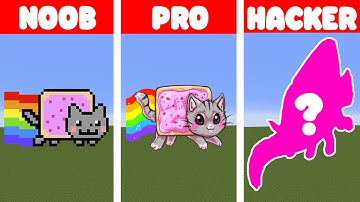 Nyan Cat - Pixel Art in Minecraft - How to Draw? NOOB vs PRO vs HACKER