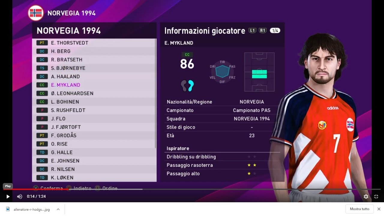 eFootball PES 2020: Norway 1994 classic team (PS4)