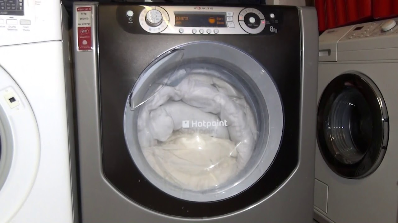 Duvet Cycle Hotpoint Aqualtis Aqgs169s Washing Machine Youtube