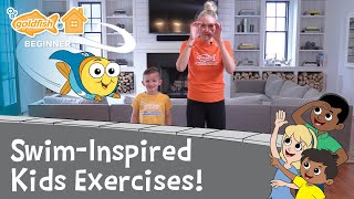 Swim-Inspired Kids Exercises (Beginner: Superhero Adventure) | Goldfish At Home screenshot 5