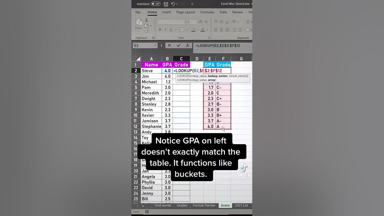 Excel tip to assign value in buckets with lookup YouTube