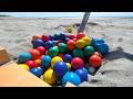 Marble Run on the Beach☆Natural Materials + Handmade Slope Course