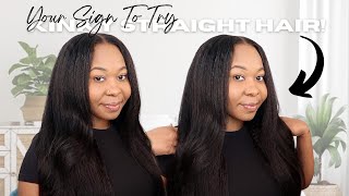 Glueless Kinky Straight HD Lace Wig Install | Beginner Friendly | BGM Hair