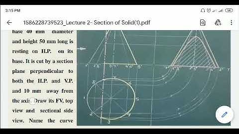(LECTURE 2- SECTION OF SOLID) | (C.K. PARDHI) | (SISTec-R)