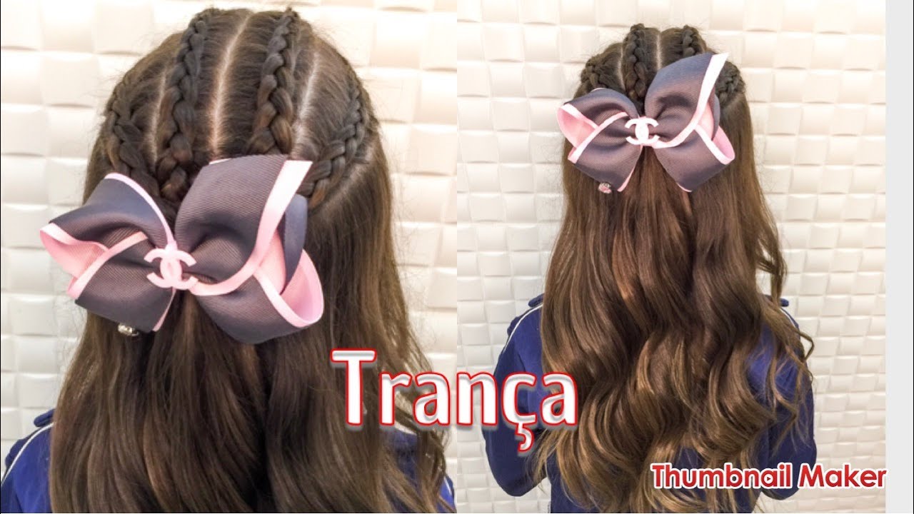 Penteado Infantil Rápido, Trança Embutida com Lápis😍💕