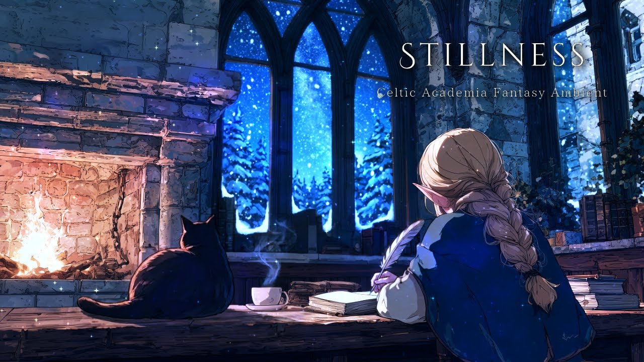 Winter Magic Academy Study Room 📖 Celtic Fantasy Ambient ❄️