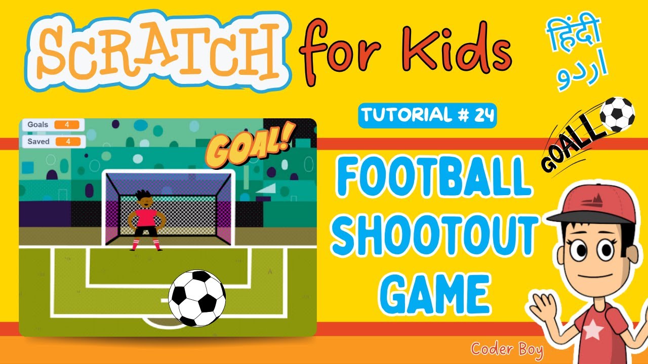 Scratch Tutorial #24 | Football / Soccer Penalty Shootout Game | Coding ...