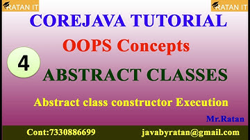 Core java || OOPS || Video-4 || Abstract Classes|| constructor execution || By Ratan sir