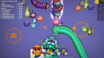 Worms Zone Hunger snake gameplay walkthrough part  3 IOS Android dragon snake killing