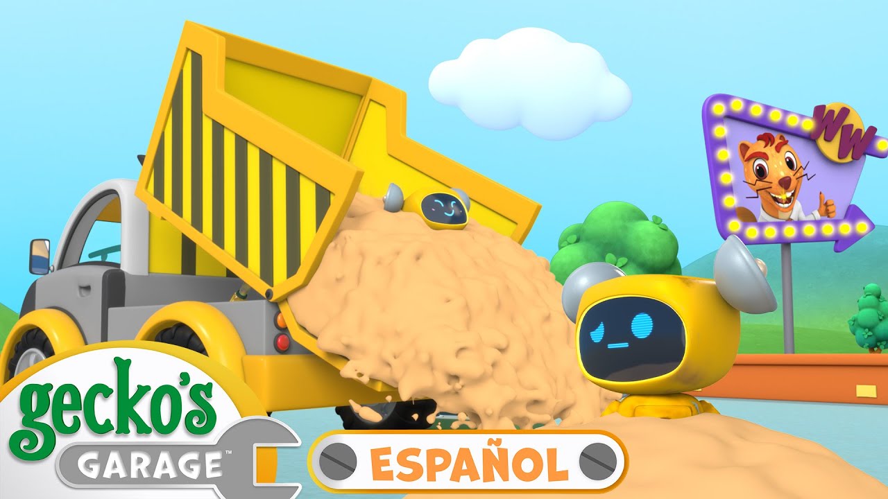 El gran tobogán de arena 🐸 Garaje de Gecko | Carros para niños | Videos educativos