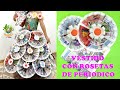 ¡INCREÍBLE IDEA!😍 Vestido 👗 de reciclaje ♻️ para niñas hecho con Rosetas de Papel Periódico y flores