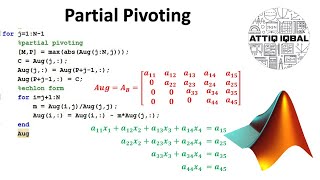 Partial Pivoting in Gauss Elimination with MATLAB code