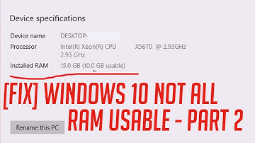 [FIX] Windows 10 Not All RAM Usable - part 2