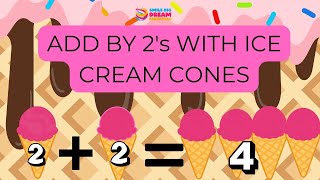 Kid's Math| Add by 2 in English/Spanish| Math for Kinder-1st Grade|Family Facts|Count in Spanish|