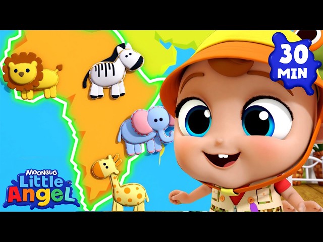 Learn Animals Around The World 🗺️ Little Angel Kids Songs & Nursery ...