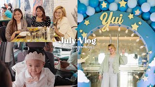 july vlog | Yui&#39;s Christening • catch up w college friends • bowling