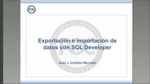 Exportación e importación de datos con SQL Developer