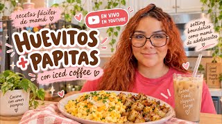 🍳 Huevitos   Papitas  🥔   Iced Coffee ☕️ Empezando el Día Juntas #momlife