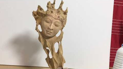 Chara - Mapping statuette en bois - Millumin.